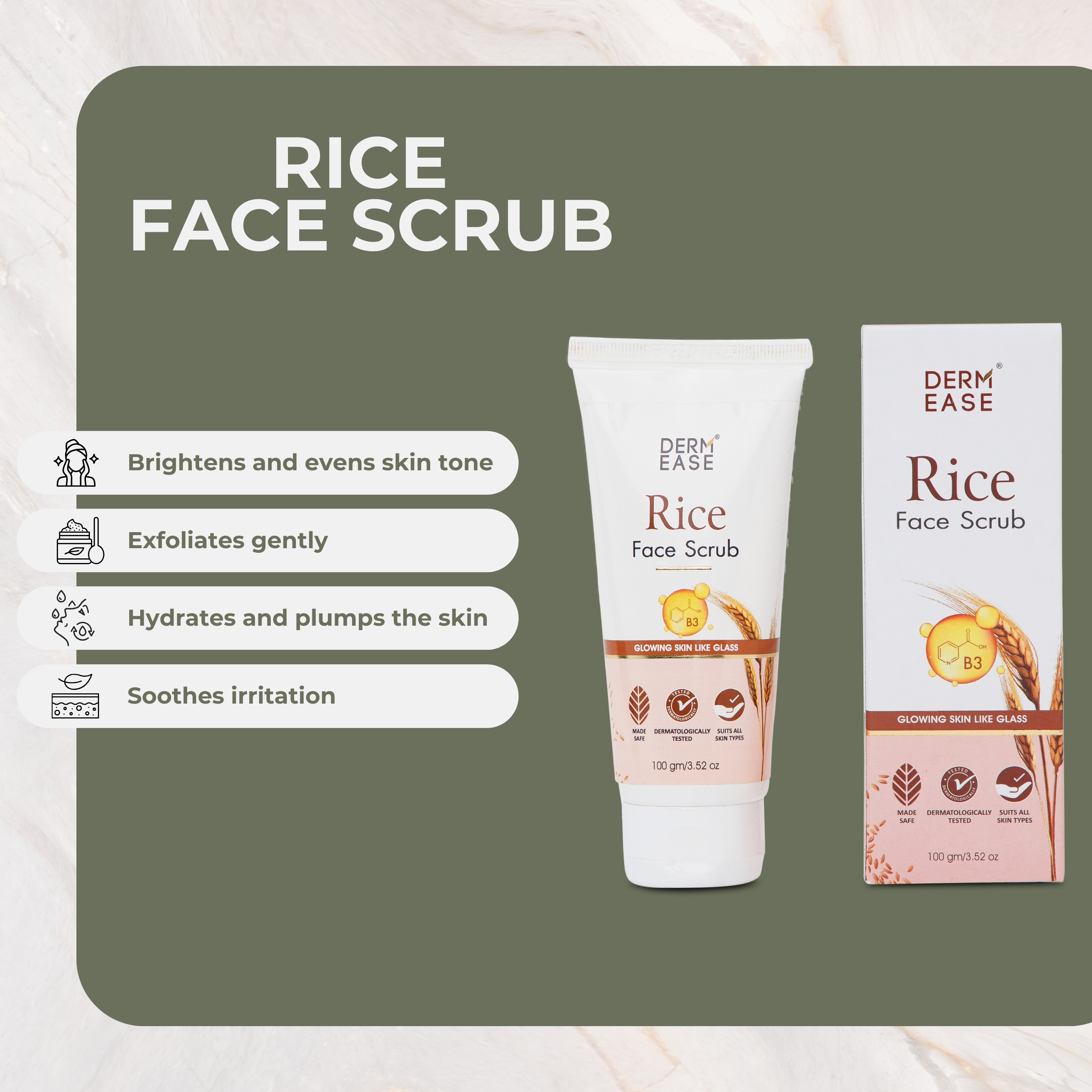 DERM EASE RICE FACE SCRUB